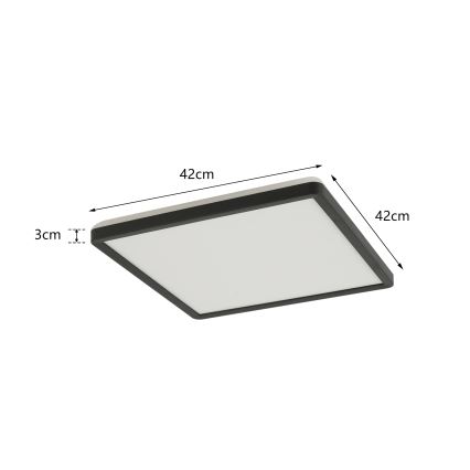Brilagi - LED-Deckenleuchte für Badezimmer ULTRA SLIM LED/24W/230V 42x42 cm schwarz IP54