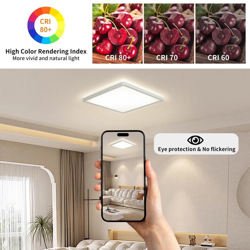 Brilagi - LED-Deckenleuchte für Badezimmer ULTRA SLIM LED/24W/230V 42x42 cm weiß IP54