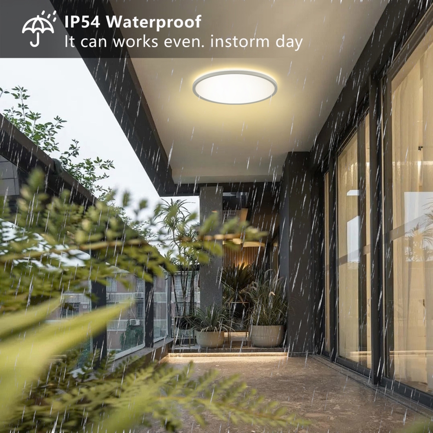 Brilagi - LED-Deckenleuchte für Badezimmer ULTRA SLIM LED/24W/230V d 42 cm weiß IP54