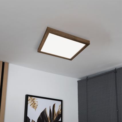 Brilagi - LED Badezimmer-Deckenleuchte WOODY FRAME LED/40W/230V 60x60 cm IP44 Eiche/Nussbaum