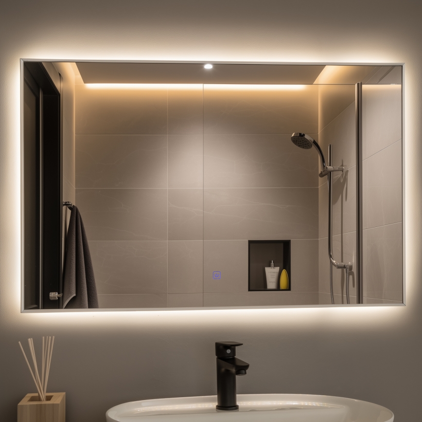 Brilagi - LED-Badezimmerspiegel DESIO LED/30W/230V 60x90 cm, silber, IP44, CRI 90, dimmbar + CCT