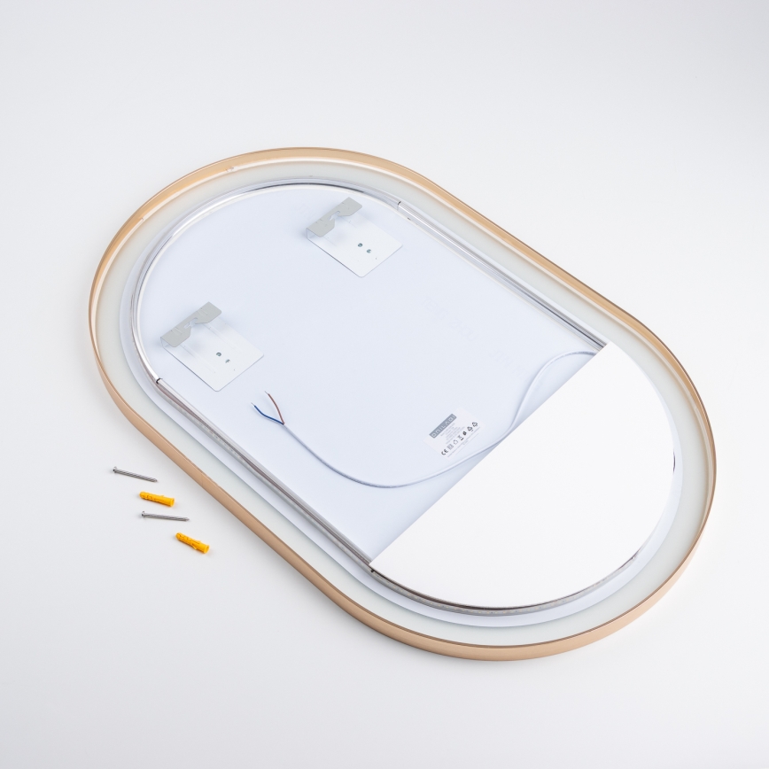 Brilagi - LED Badezimmerspiegel ERBA LED/25W/230V 50x80 cm gold IP44 CRI 90 dimmbar + CCT