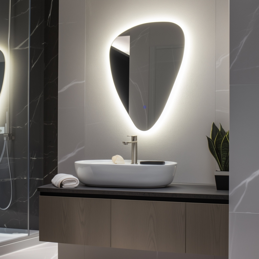 Brilagi - LED Badezimmerspiegel GOCCIA LED/19W/230V 67x50 cm IP44 CRI 90 dimmbar + CCT