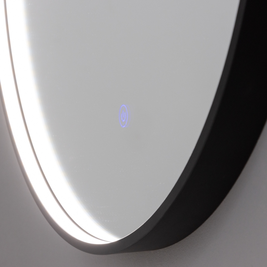 Brilagi - LED-Badezimmerspiegel PALANZO LED/19W/230V Ø 60 cm schwarz IP44 Ra 90 dimmbar mit CCT