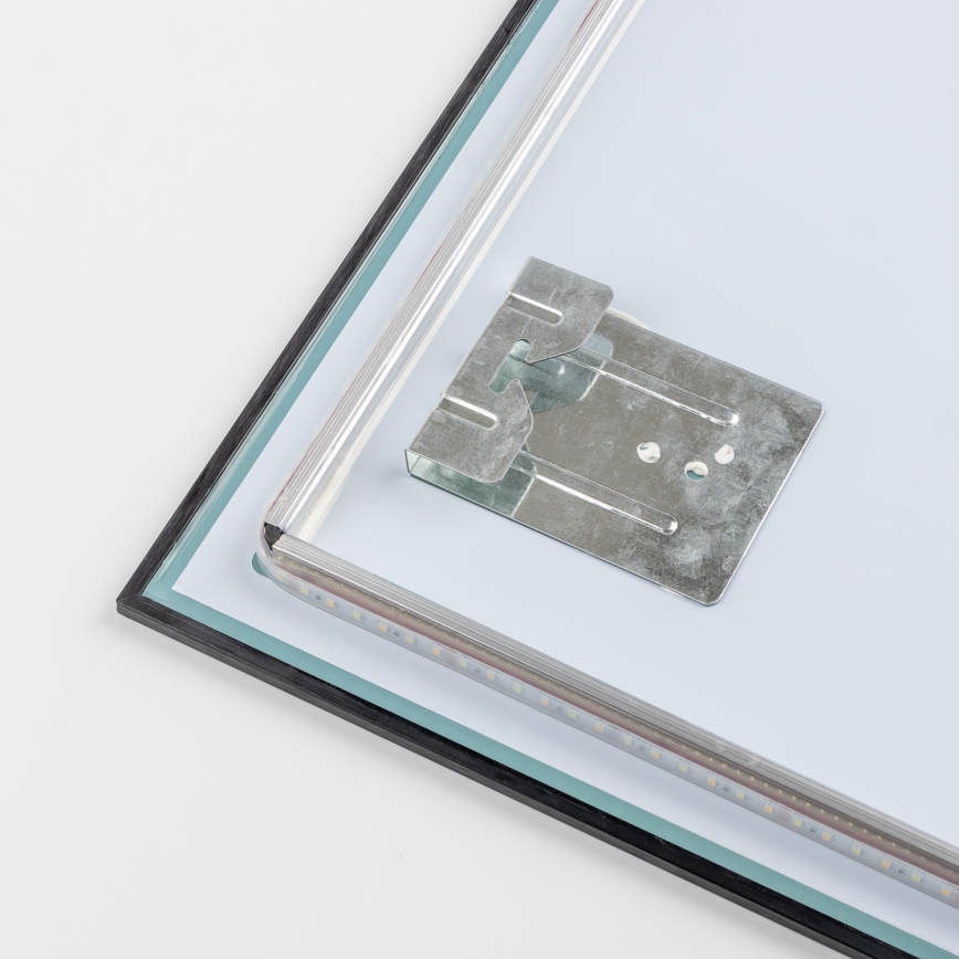 Brilagi - LED-Badezimmerspiegel SUELLO LED/28W/230V 60x80 cm schwarz IP44 CRI 90 dimmbar + CCT