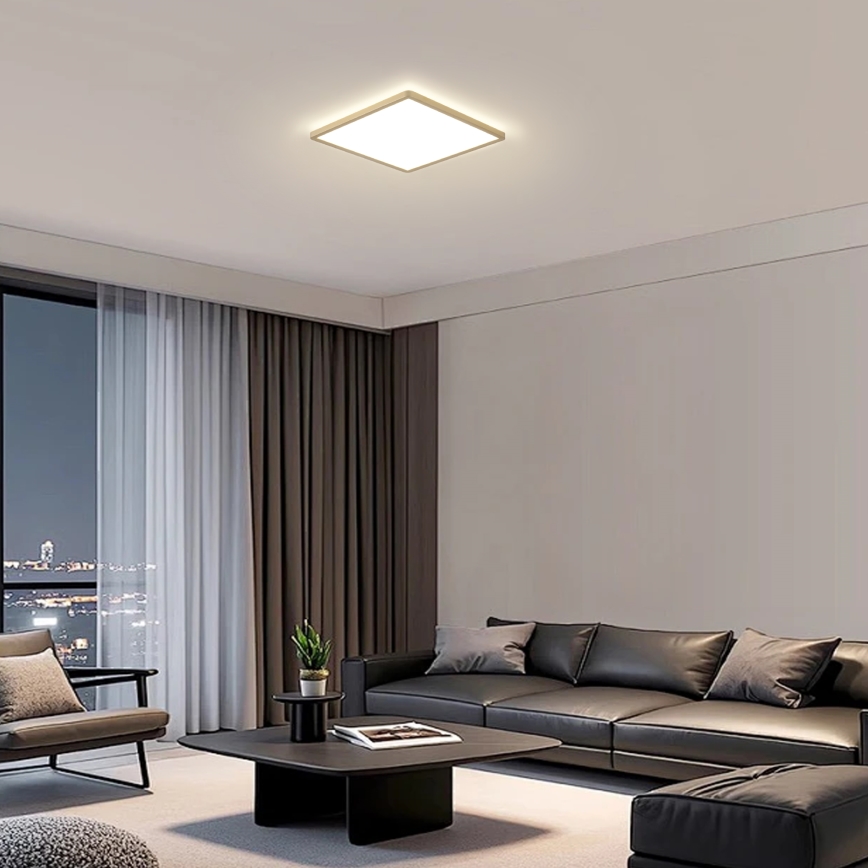 Brilagi - LED Badezimmer-Deckenleuchte ULTRA SLIM LED/18W/230V 30x30 cm goldfarben IP54