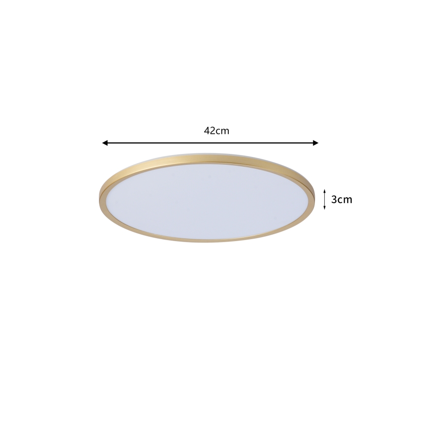 Brilagi - LED Badezimmer-Deckenleuchte ULTRA SLIM, 24 W / 230 V, Ø 42 cm, goldfarben, IP54