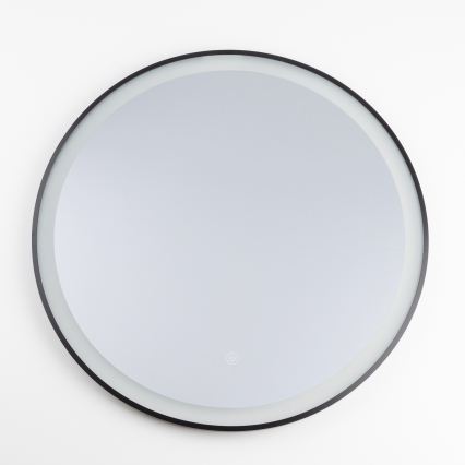 Brilagi - LED Badezimmerspiegel ASTI LED/19W/230V Ø 60 cm schwarz IP44 CRI 90 dimmbar + CCT