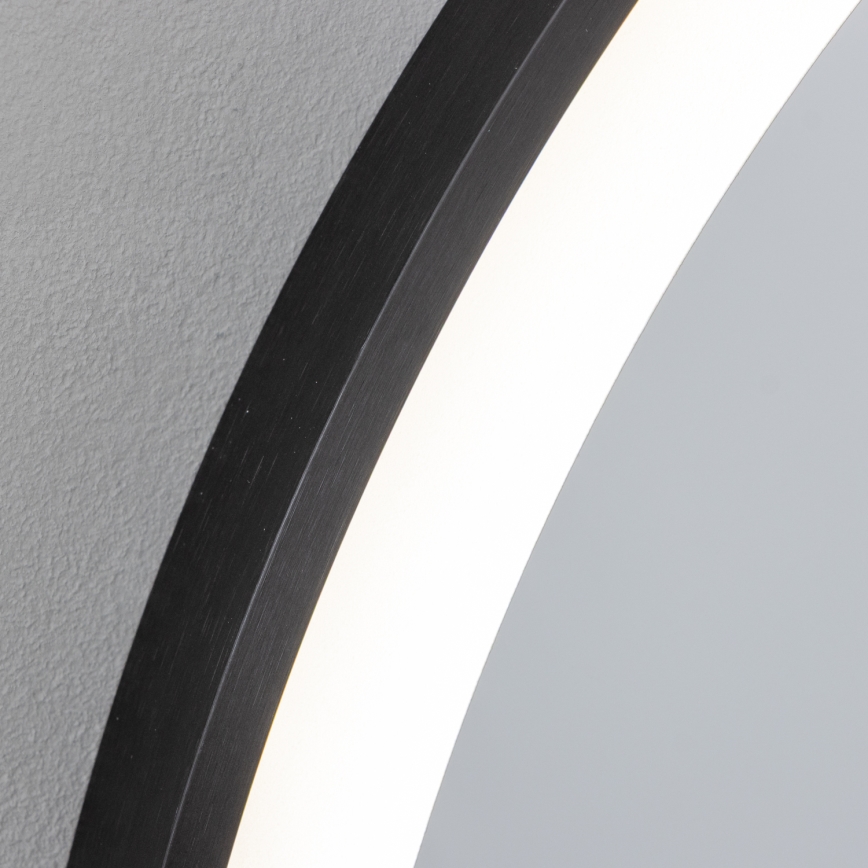 Brilagi - LED Badezimmerspiegel ASTI LED/19W/230V Ø 60 cm schwarz IP44 CRI 90 dimmbar + CCT