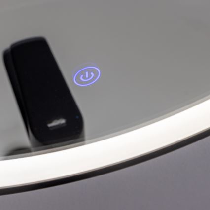Brilagi - LED Badezimmerspiegel ASTI LED/19W/230V Ø 60 cm schwarz IP44 CRI 90 dimmbar + CCT