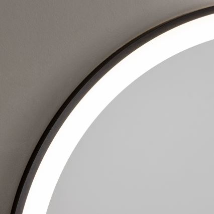 Brilagi - LED Badezimmerspiegel ASTI LED/19W/230V Ø 60 cm schwarz IP44 CRI 90 dimmbar + CCT