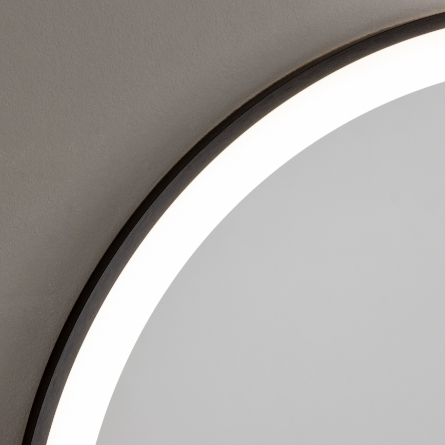 Brilagi - LED Badezimmerspiegel ASTI LED/19W/230V Ø 60 cm schwarz IP44 CRI 90 dimmbar + CCT