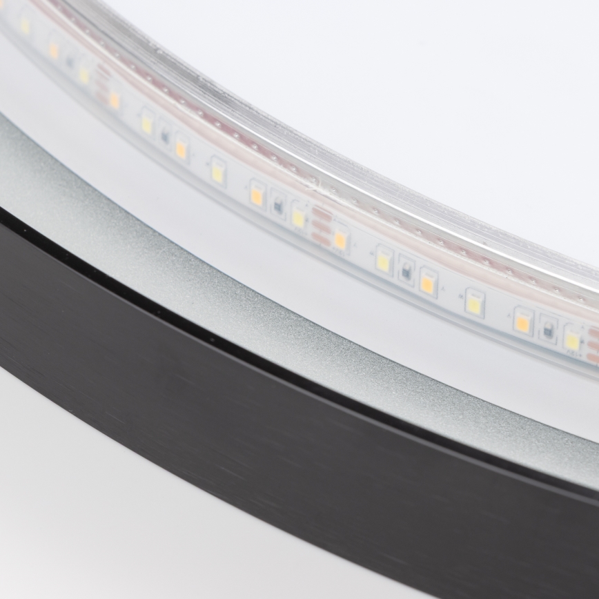 Brilagi - LED Badezimmerspiegel ASTI LED/19W/230V Ø 60 cm schwarz IP44 CRI 90 dimmbar + CCT