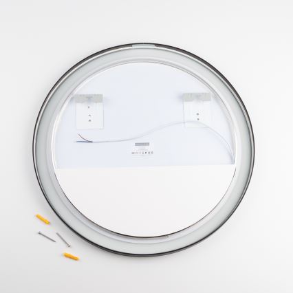 Brilagi - LED Badezimmerspiegel ASTI LED/19W/230V Ø 60 cm schwarz IP44 CRI 90 dimmbar + CCT