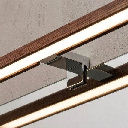 Brilagi - LED-Beleuchtung für Badezimmerspiegel 3-in-1 WOODY MIRROR LED/8W/230V 40 cm IP44 glänzender Chrom/Eiche/Kirsche