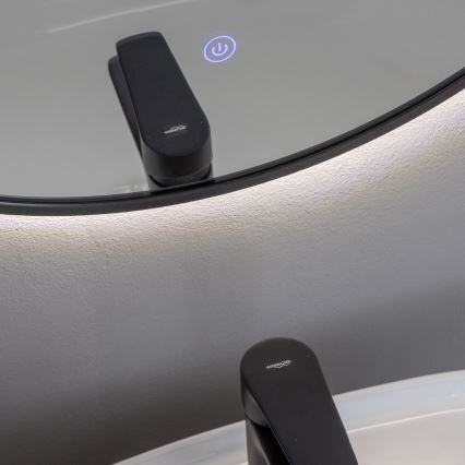 Brilagi - LED-Badezimmerspiegel NOVARA LED/19W/230V Ø 60 cm schwarz IP44 CRI 90 dimmbar + CCT