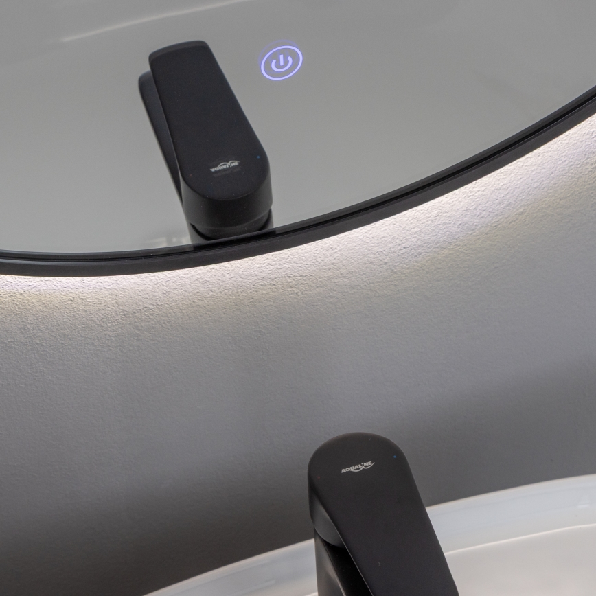 Brilagi - LED-Badezimmerspiegel NOVARA LED/19W/230V Ø 60 cm schwarz IP44 CRI 90 dimmbar + CCT