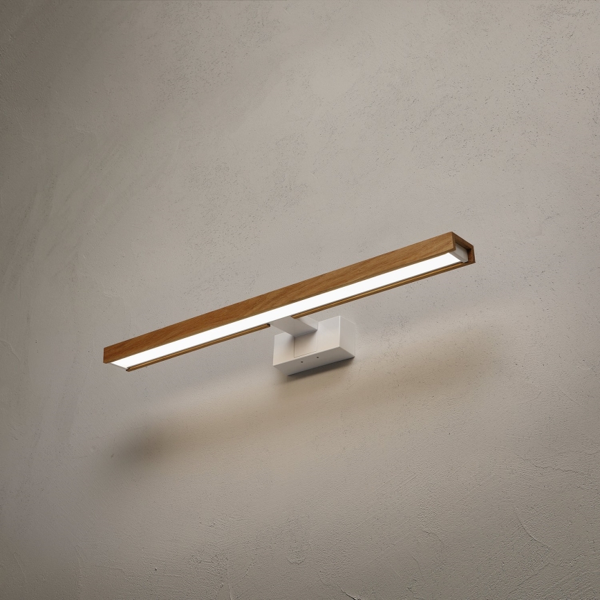 Brilagi - LED-Badezimmer-Spiegelbeleuchtung 3-in-1 WOODY MIRROR LED/12W/230V 60 cm IP44 weiß/Eiche