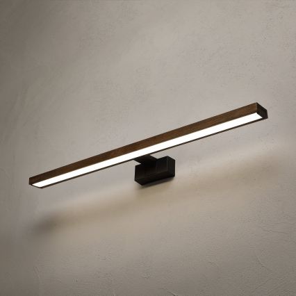 Brilagi - LED-Badspiegelbeleuchtung WOODY MIRROR 3-in-1 LED/15W/230V 80 cm IP44 schwarz/Eiche Nussbaum