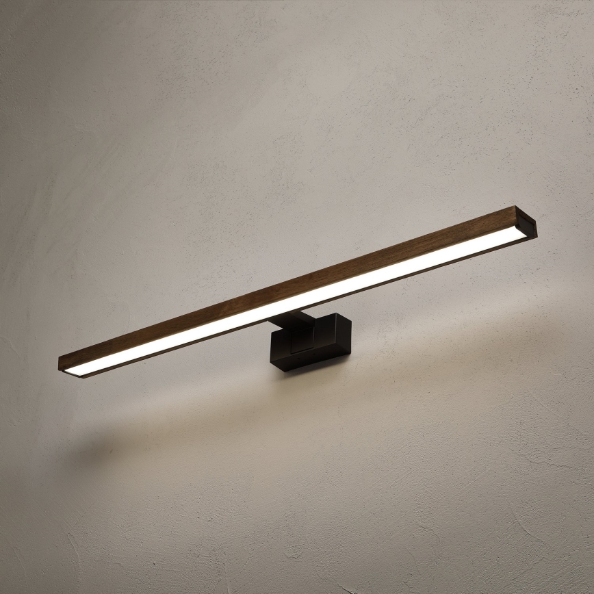 Brilagi - LED-Badspiegelbeleuchtung WOODY MIRROR 3-in-1 LED/15W/230V 80 cm IP44 schwarz/Eiche Nussbaum