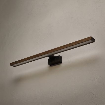 Brilagi - LED-Badspiegelbeleuchtung WOODY MIRROR 3-in-1 LED/15W/230V 80 cm IP44 schwarz/Eiche Nussbaum