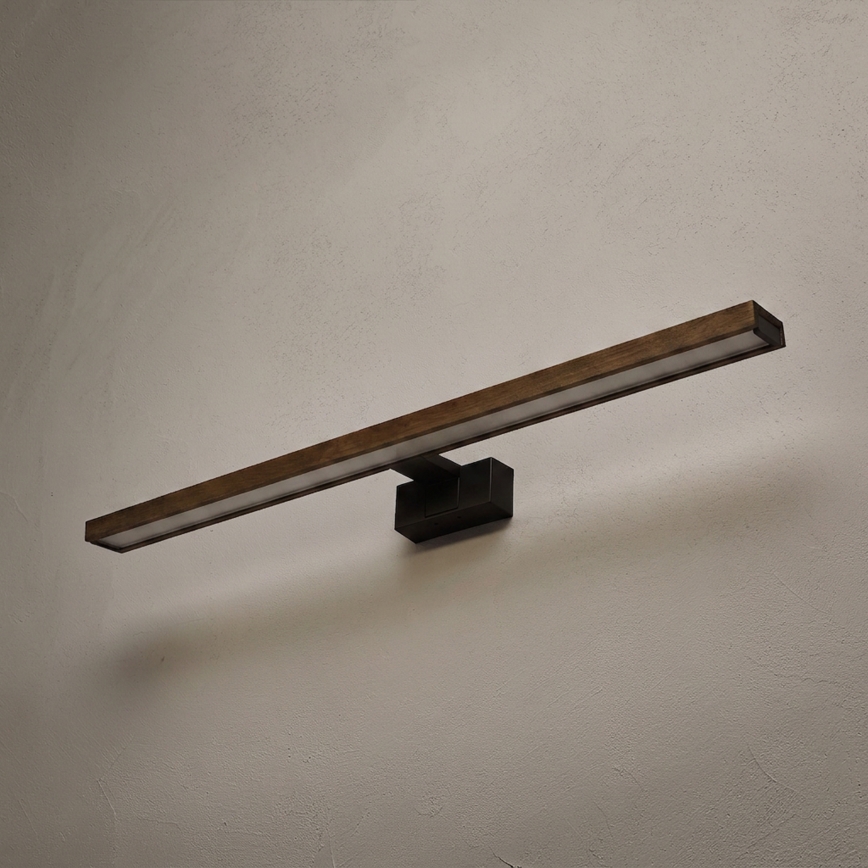 Brilagi - LED-Badspiegelbeleuchtung WOODY MIRROR 3-in-1 LED/15W/230V 80 cm IP44 schwarz/Eiche Nussbaum
