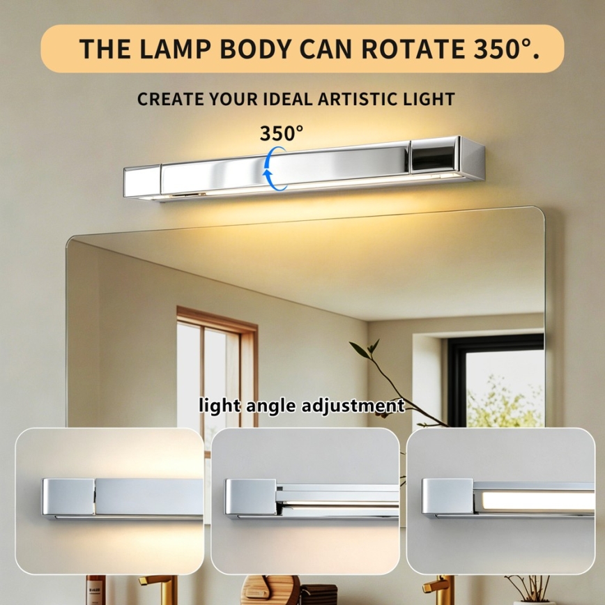 BRILAGI - LED-Spiegelleuchte für Badezimmer AQUA LINE LED/12W/230V 45 cm IP44 glänzender Chrom CRI 90