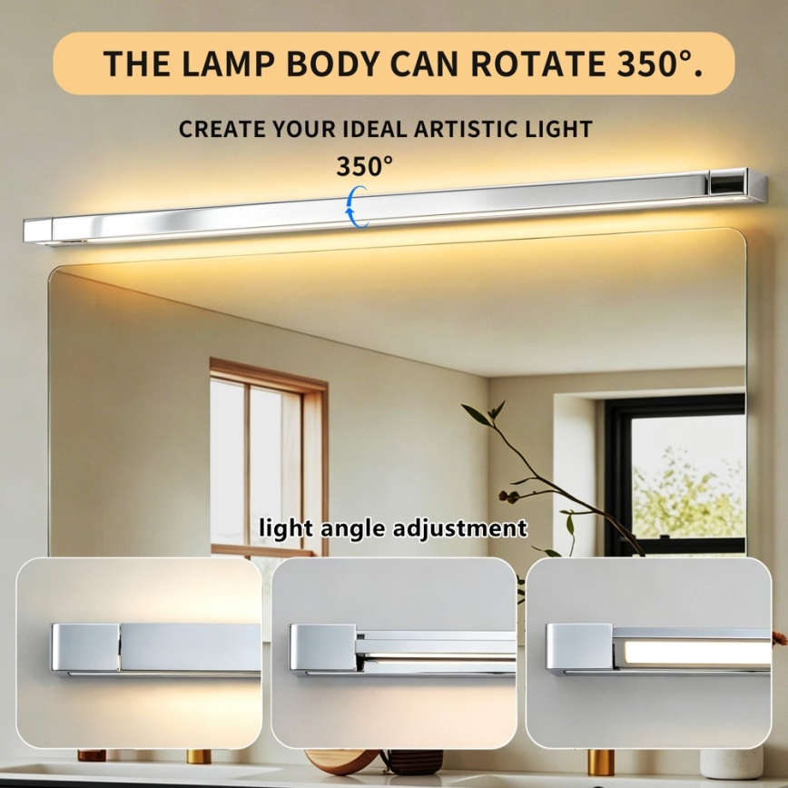 BRILAGI - LED-Beleuchtung für Badezimmerspiegel AQUA LINE LED/36W/230V 120 cm IP44 glänzender Chrom CRI 90