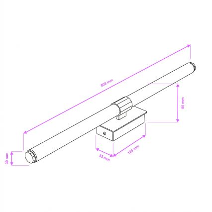 Brilagi - LED-Spiegelleuchte für das Badezimmer DIANA LED/10W/230V 60 cm IP44 Hochglanzchrom