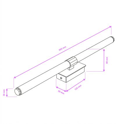 Brilagi - DIANA LED-Badspiegelleuchte, 10 W, 230 V, 60 cm, IP44, schwarz