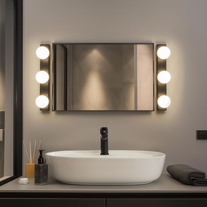 Brilagi - LED-Spiegelleuchte für Badezimmer HOLLYWOOD 3xLED/3W/230V 39 cm IP44 schwarz