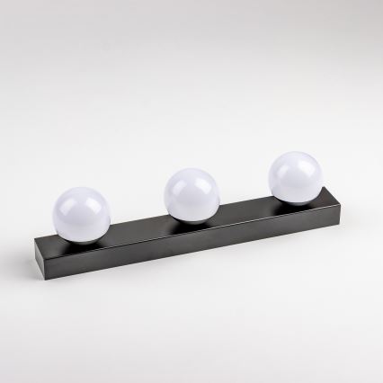 Brilagi - LED-Spiegelleuchte für Badezimmer HOLLYWOOD 3xLED/3W/230V 39 cm IP44 schwarz