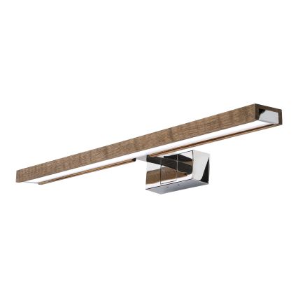 Brilagi - LED-Badspiegelleuchte WOODY MIRROR 3-in-1 LED/12W/230V 60 cm IP44 glänzender Chrom/Eiche/Nussbaum