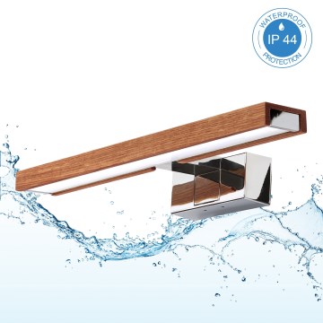 Brilagi - LED-Badspiegelleuchte WOODY MIRROR 3-in-1 LED/8W/230V 40 cm IP44 glänzender Chrom/Kirsche