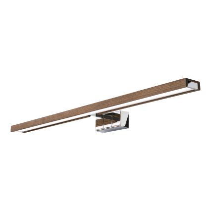 BRILAGI - LED-Spiegelbeleuchtung für das Badezimmer WOODY MIRROR 3v1 LED/15W/230V 80 cm IP44 glänzender Chrom/Eiche Nussbaum