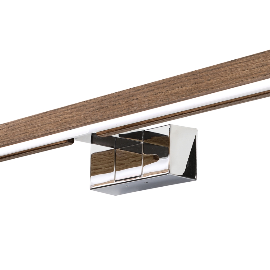 BRILAGI - LED-Spiegelbeleuchtung für das Badezimmer WOODY MIRROR 3v1 LED/15W/230V 80 cm IP44 glänzender Chrom/Eiche Nussbaum