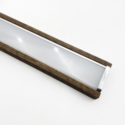 BRILAGI - LED-Spiegelbeleuchtung für das Badezimmer WOODY MIRROR 3v1 LED/15W/230V 80 cm IP44 glänzender Chrom/Eiche Nussbaum