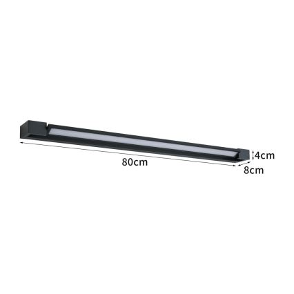 BRILAGI - LED-Badspiegelleuchte AQUA LINE LED/20W/230V 80 cm IP44 schwarz CRI 90
