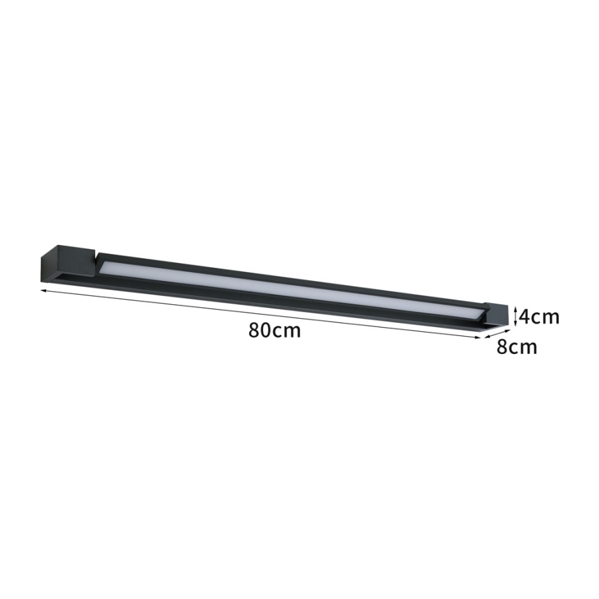 BRILAGI - LED-Badspiegelleuchte AQUA LINE LED/20W/230V 80 cm IP44 schwarz CRI 90