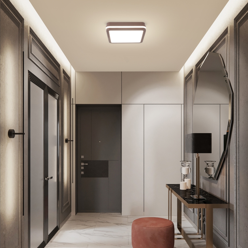 Brilagi - LED-Außen-Deckenleuchte mit Sensor BENE LED/24W/230V 26x26 cm braun IP54
