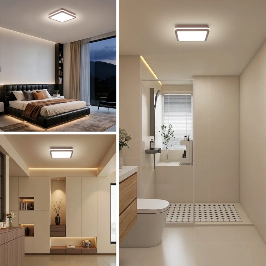 Brilagi - LED-Außen-Deckenleuchte mit Sensor BENE LED/24W/230V 26x26 cm braun IP54