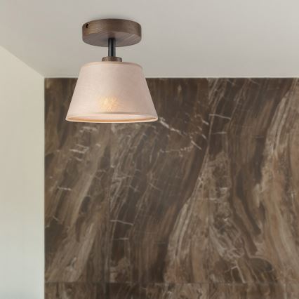 Brilagi - LED Deckenleuchte ANTHONY 1xE14/60W/230V Eiche Nussbaum/Beige