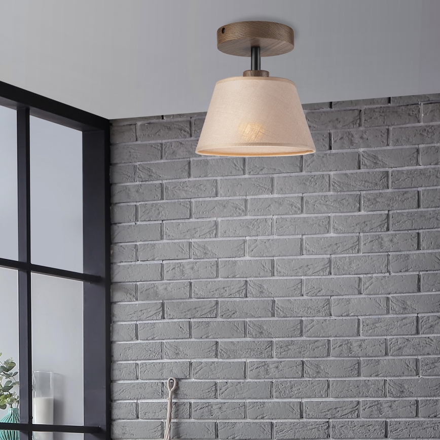 Brilagi - LED Deckenleuchte ANTHONY 1xE14/60W/230V Eiche Nussbaum/Beige