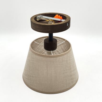 Brilagi - LED Deckenleuchte ANTHONY 1xE14/60W/230V Eiche Nussbaum/Beige