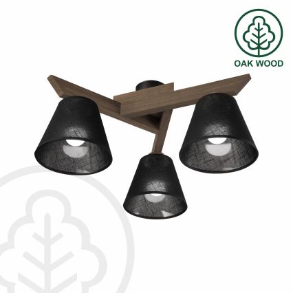 Brilagi - LED Deckenleuchte ANTHONY 3xE14/40W/230V Eiche Nussbaum/Schwarz