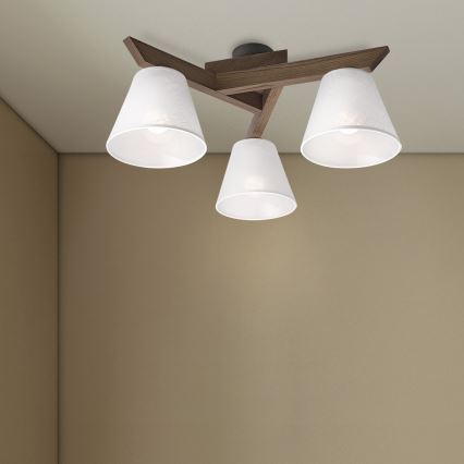 Brilagi - LED Deckenleuchte ANTHONY 3xE14/40W/230V Eiche Nussbaum/Weiß