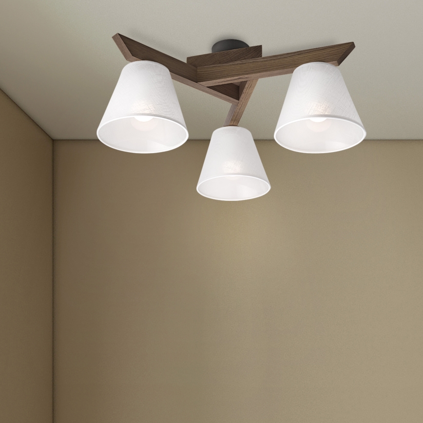 Brilagi - LED Deckenleuchte ANTHONY 3xE14/40W/230V Eiche Nussbaum/Weiß