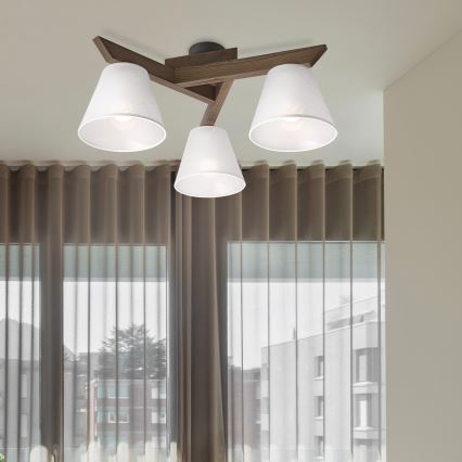 Brilagi - LED Deckenleuchte ANTHONY 3xE14/40W/230V Eiche Nussbaum/Weiß