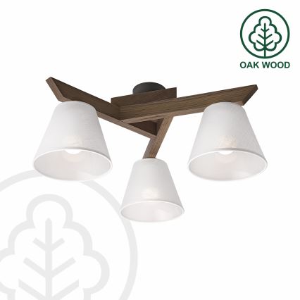 Brilagi - LED Deckenleuchte ANTHONY 3xE14/40W/230V Eiche Nussbaum/Weiß