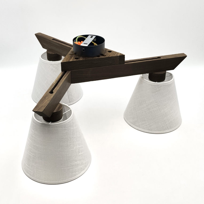 Brilagi - LED Deckenleuchte ANTHONY 3xE14/40W/230V Eiche Nussbaum/Weiß